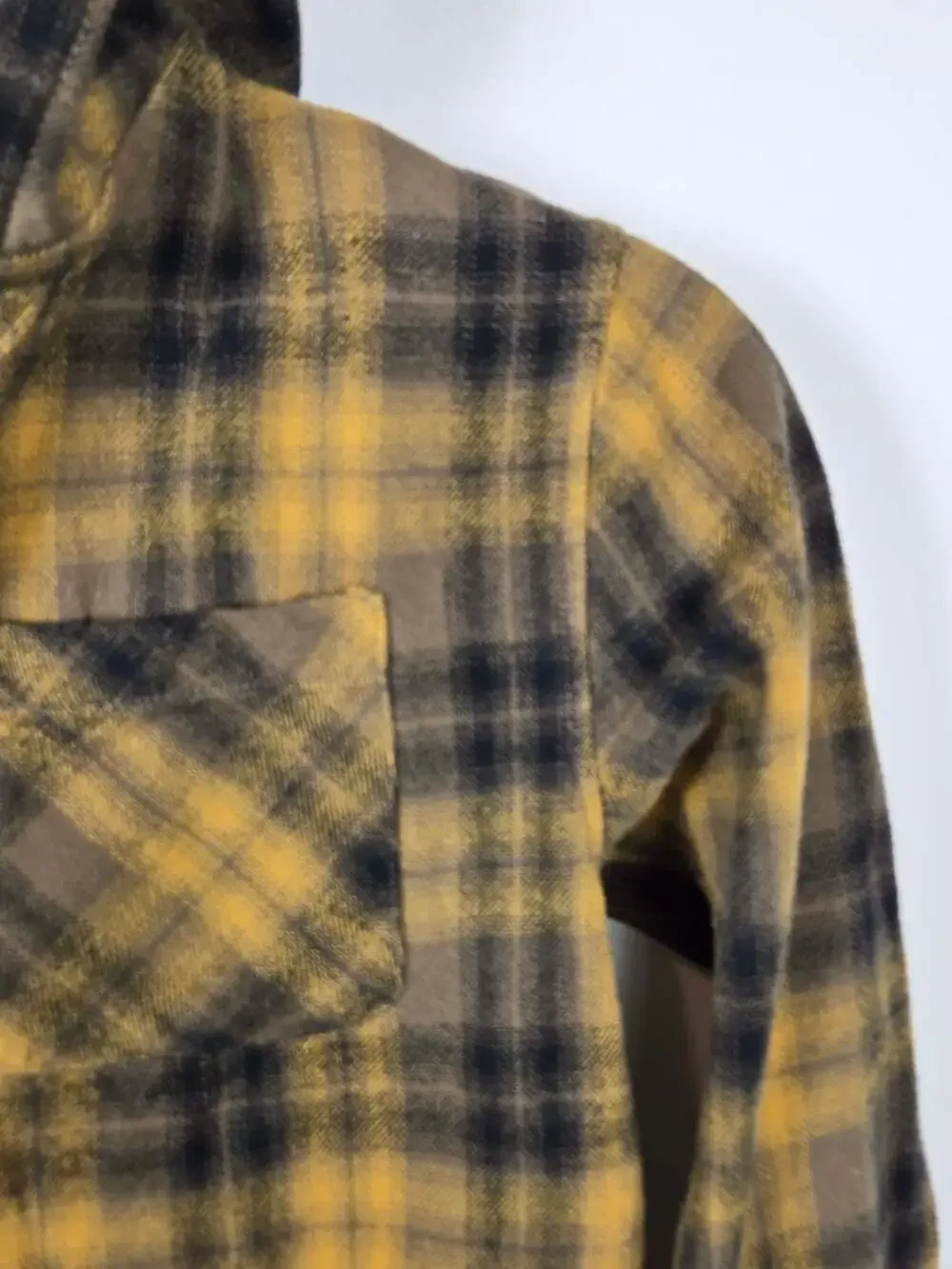 Kids Yellow & Black Plaid Hooded Shirt - Unbranded